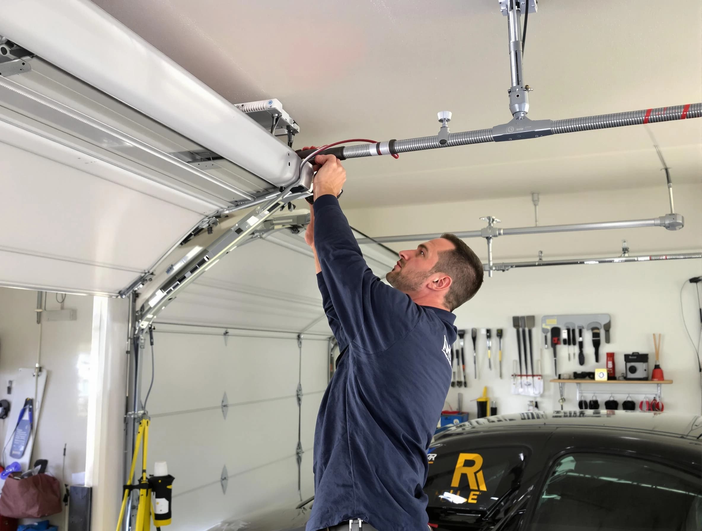 Duluth Garage Door Repair technician performing garage door cable repair in Duluth