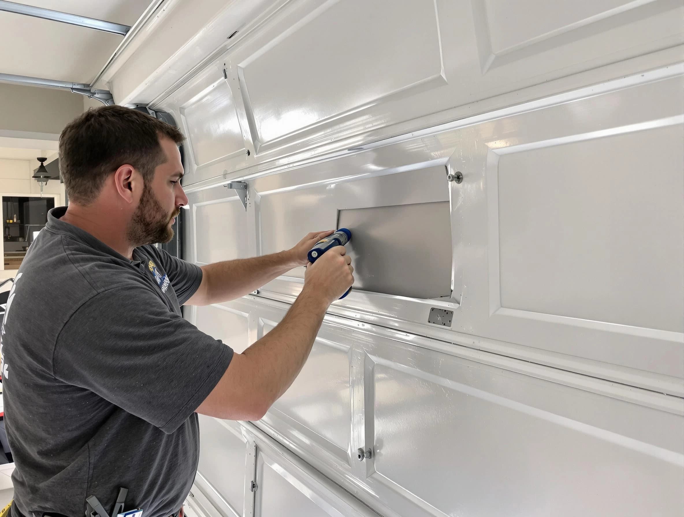 Garage door panel repair by Duluth Garage Door Repair in Duluth