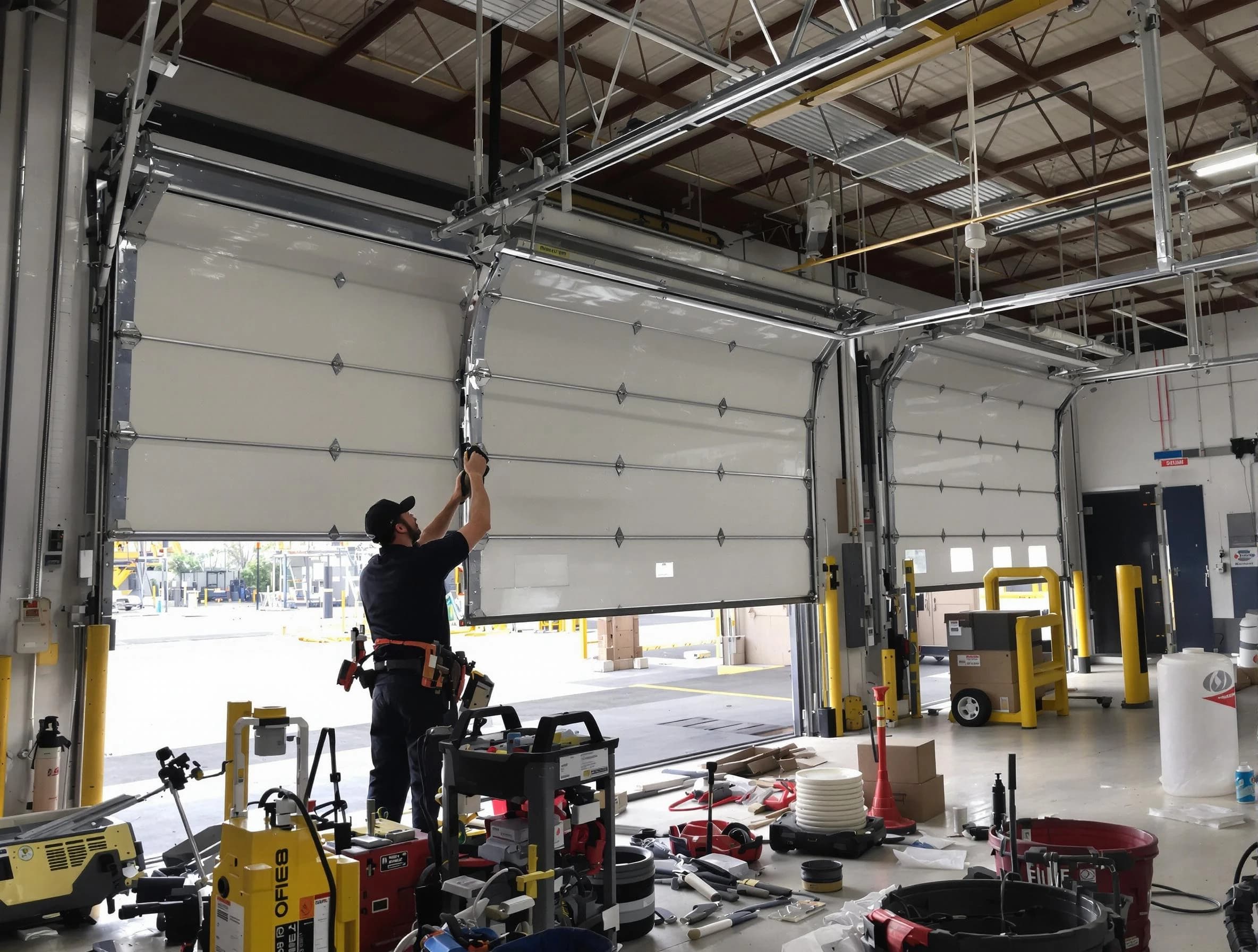 Duluth Garage Door Repair technician performing commercial garage door repair in Duluth