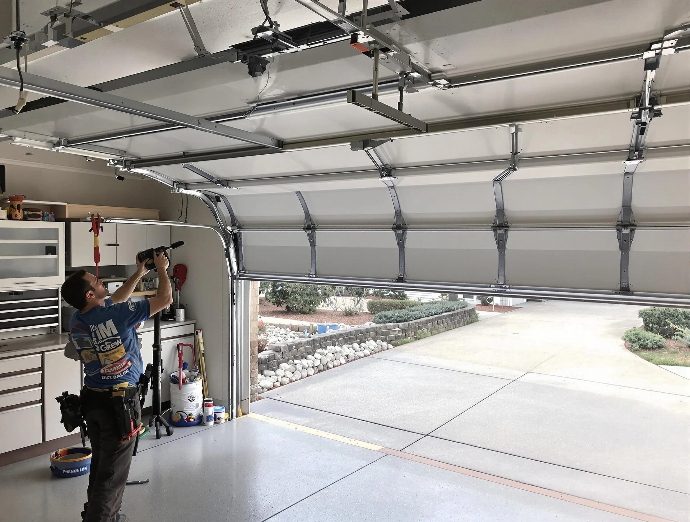 Garage door track repair service by Duluth Garage Door Repair in Duluth