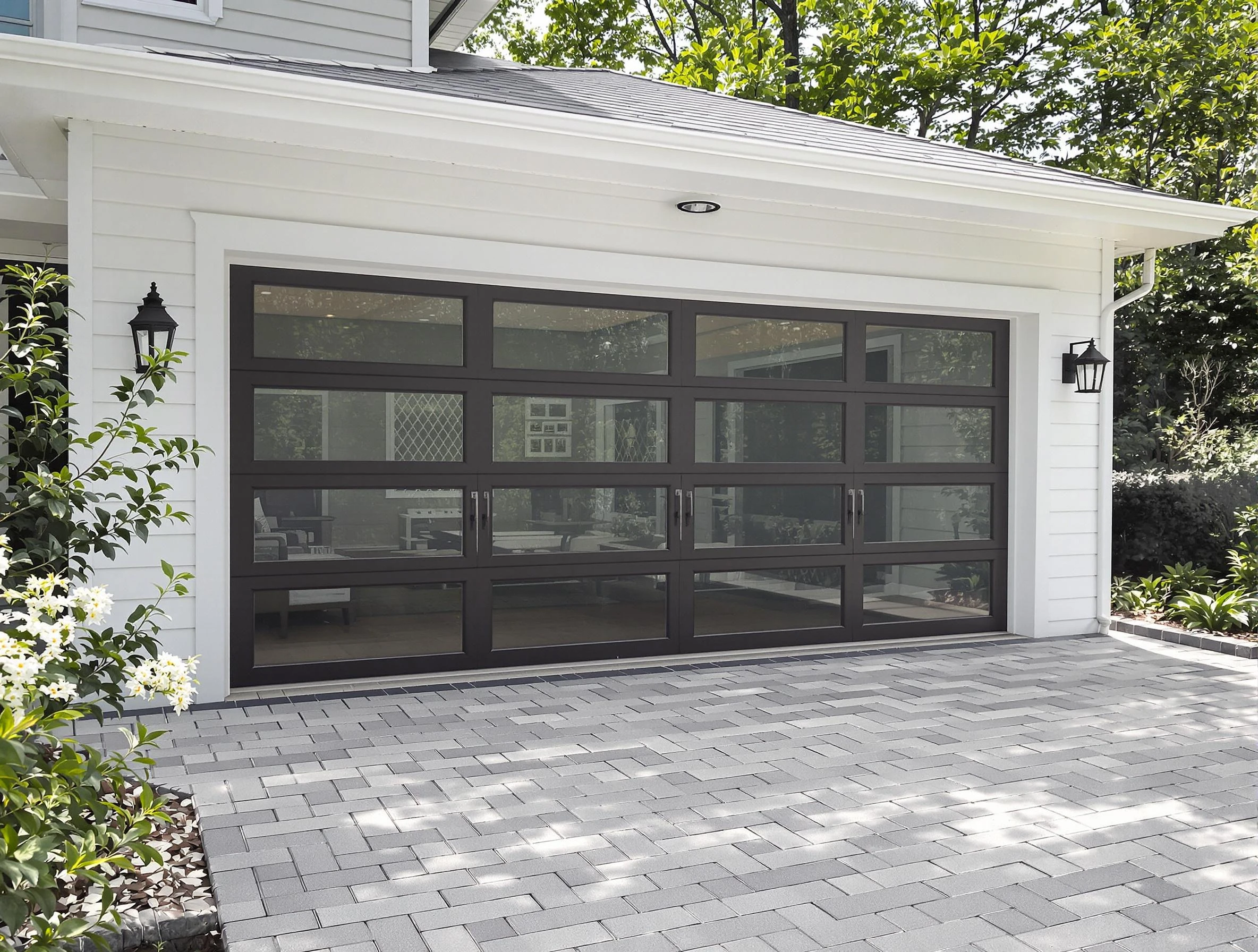 Duluth Garage Door Repair design specialist presenting custom garage door options to Duluth homeowner