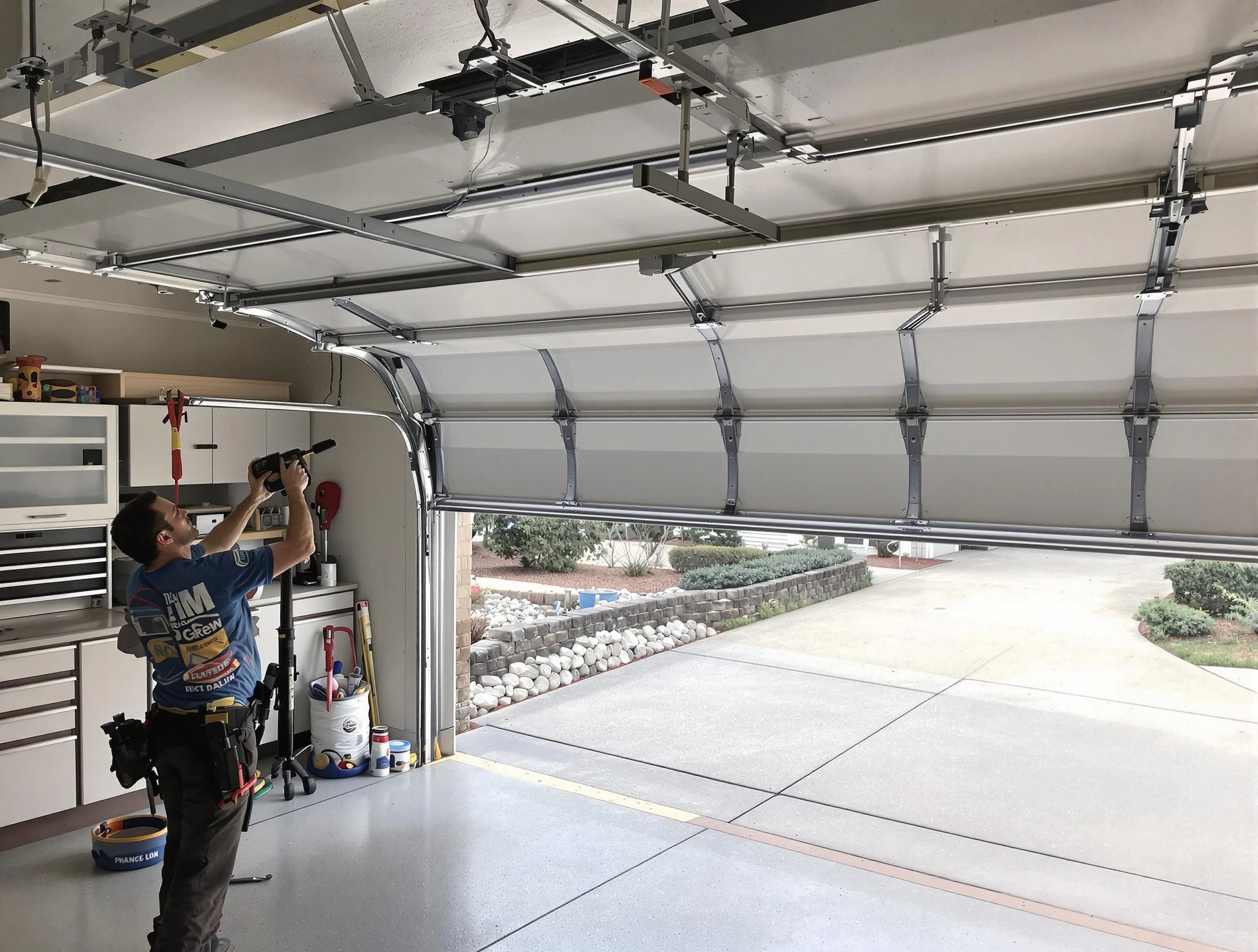 Garage door track repair service by Duluth Garage Door Repair in Duluth
